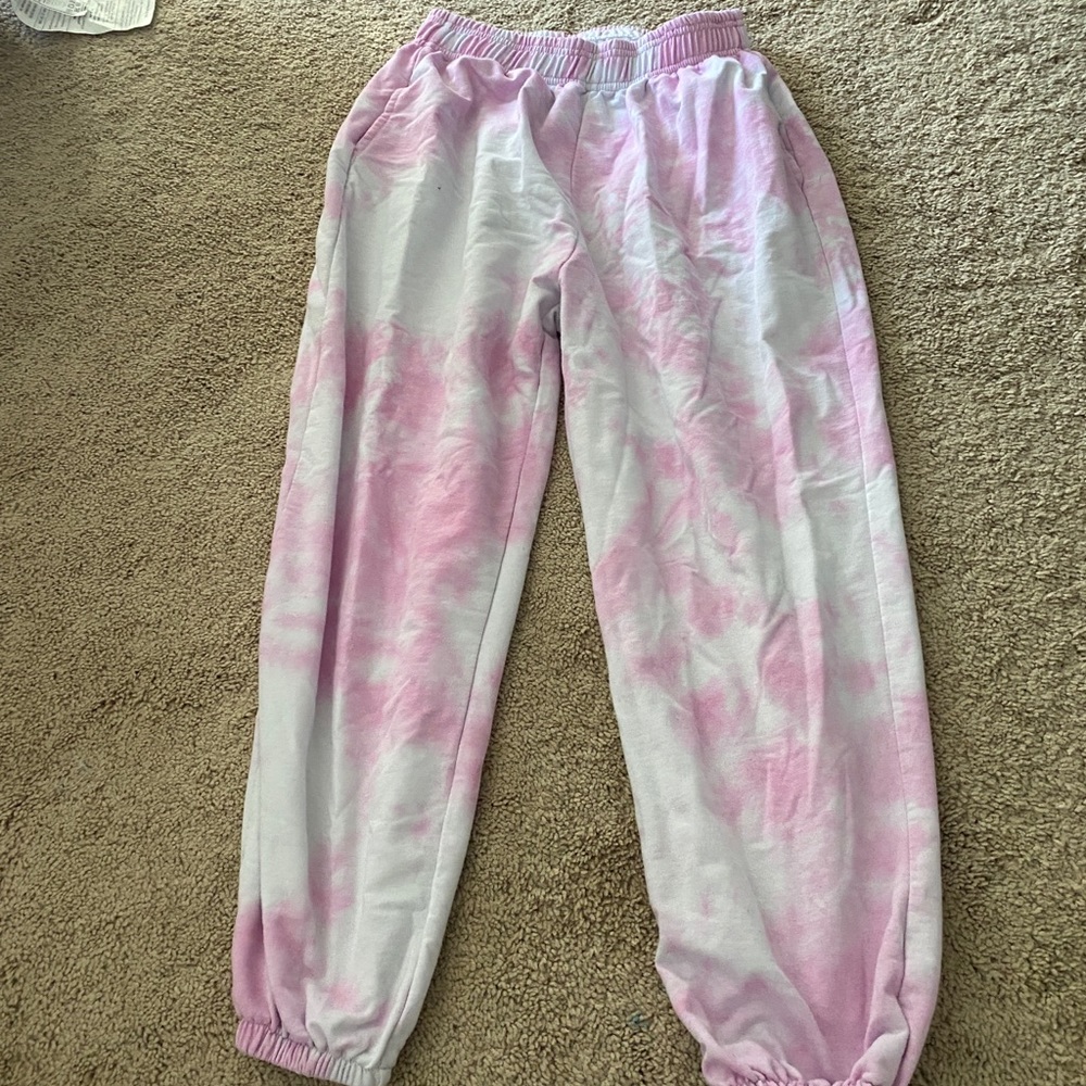 Pink tie dye sweatpants